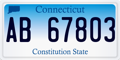 CT license plate AB67803