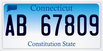 CT license plate AB67809