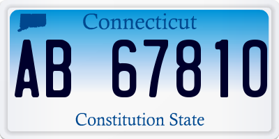 CT license plate AB67810