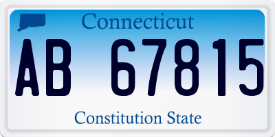 CT license plate AB67815