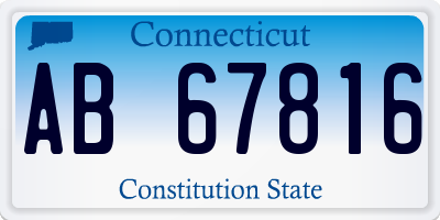 CT license plate AB67816