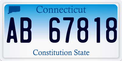 CT license plate AB67818