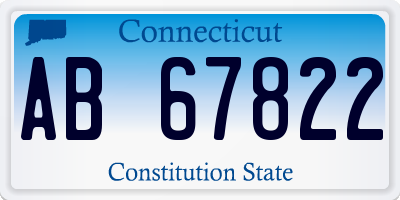 CT license plate AB67822