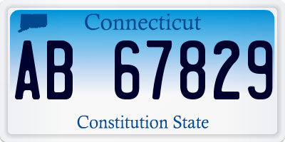 CT license plate AB67829