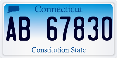 CT license plate AB67830