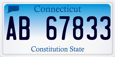 CT license plate AB67833