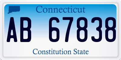 CT license plate AB67838