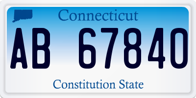 CT license plate AB67840