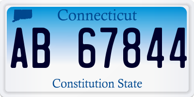 CT license plate AB67844