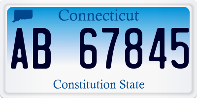 CT license plate AB67845