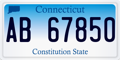 CT license plate AB67850