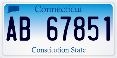 CT license plate AB67851