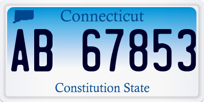 CT license plate AB67853