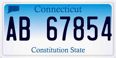 CT license plate AB67854