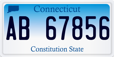 CT license plate AB67856