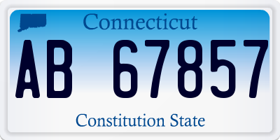 CT license plate AB67857