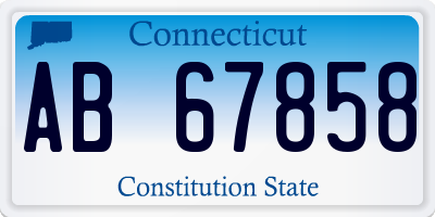 CT license plate AB67858