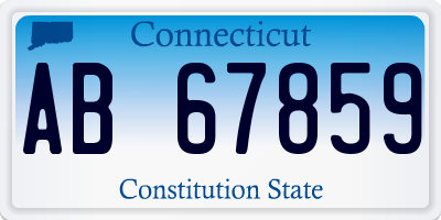 CT license plate AB67859