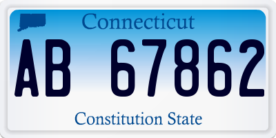 CT license plate AB67862