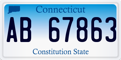 CT license plate AB67863