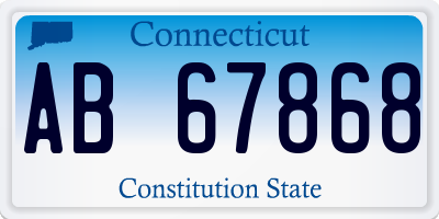 CT license plate AB67868