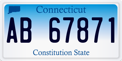 CT license plate AB67871