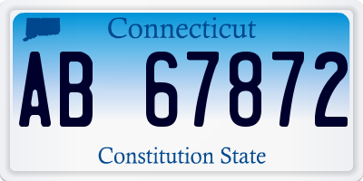 CT license plate AB67872