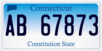 CT license plate AB67873