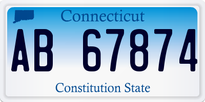 CT license plate AB67874