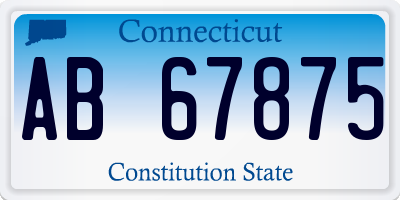 CT license plate AB67875