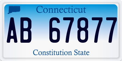 CT license plate AB67877