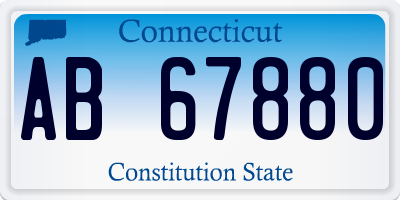 CT license plate AB67880