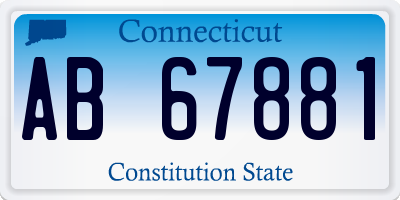 CT license plate AB67881