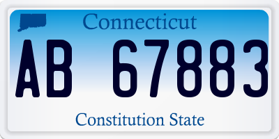 CT license plate AB67883