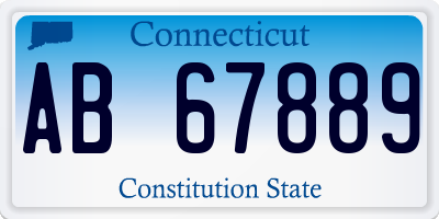 CT license plate AB67889