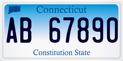 CT license plate AB67890