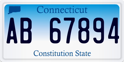 CT license plate AB67894