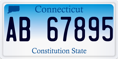 CT license plate AB67895