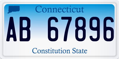 CT license plate AB67896