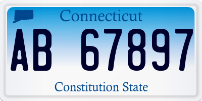 CT license plate AB67897