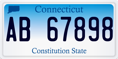 CT license plate AB67898