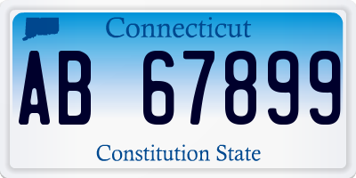 CT license plate AB67899