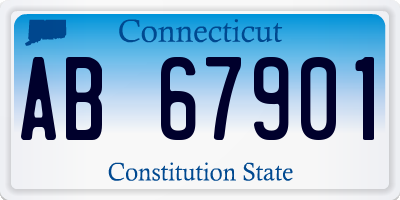 CT license plate AB67901