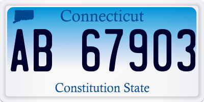 CT license plate AB67903