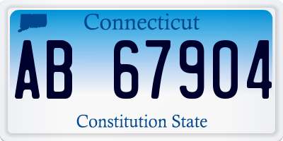 CT license plate AB67904