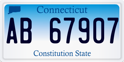 CT license plate AB67907