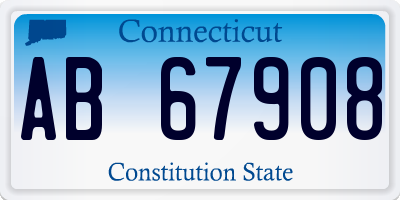 CT license plate AB67908