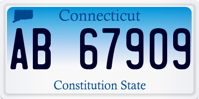 CT license plate AB67909