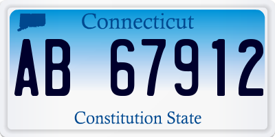 CT license plate AB67912