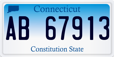 CT license plate AB67913